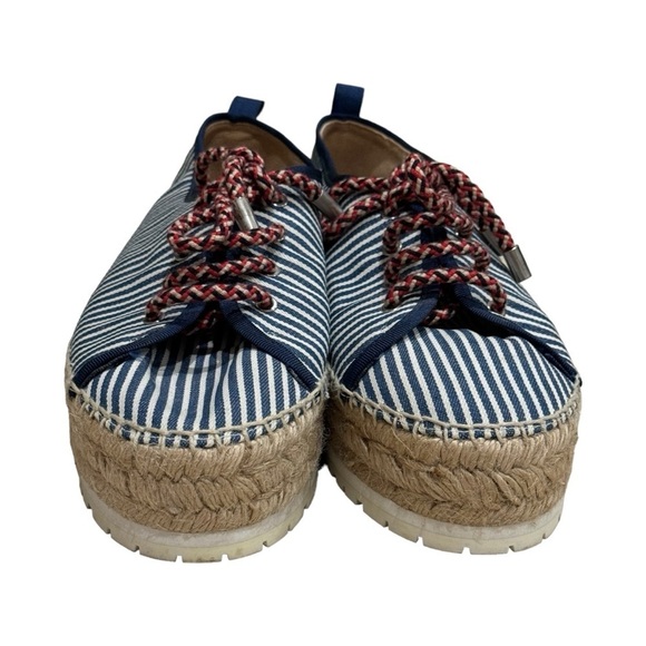 Botkier Wren Nautical Beach Blue and White Platform Espadrilles Women's Size 9 - Picture 6 of 9